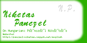 niketas panczel business card